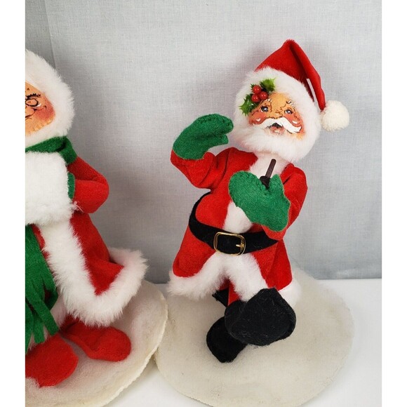 Annalee Dolls  Mr & Mrs Santa 1990 approx. 8" Tall - Picture 3 of 13